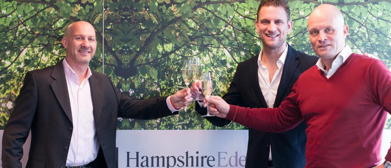 Mitch Huysman, Director of Sales Hampshire Hotels, Gijs Verbeek, Executive Director MPI the Netherlands en Leon Dijkstra CEO van Hampshire Hotels.
