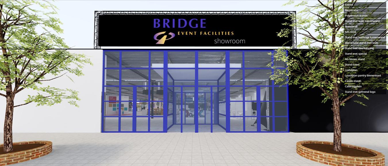 Kijk rond in de virtuele showroom van Bridge Event Facilities