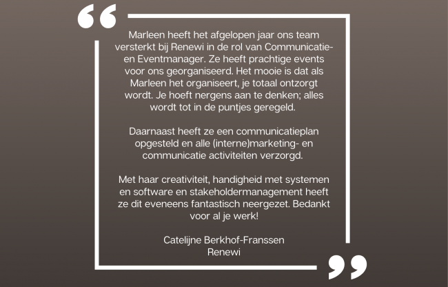 Aanbeveling Renewi Nederland | Communicatie & Event Manager