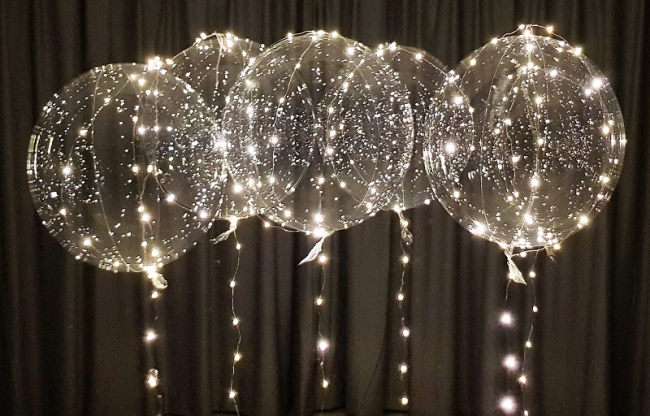 LED Ballon XL 40 cm warm wit verlichte ballon met lampjes op huwelijk of event