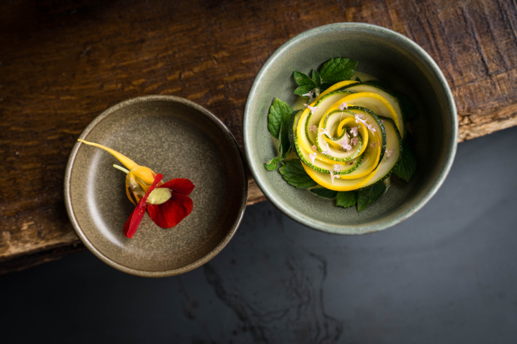 Amuse met courgette