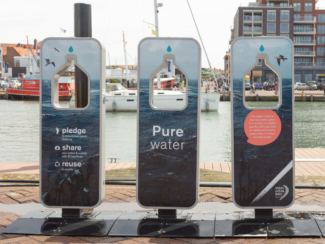 Phil refill stations at the Volvo Ocean Race