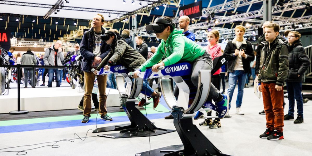 Motion VR Motorbike simulators op beurs