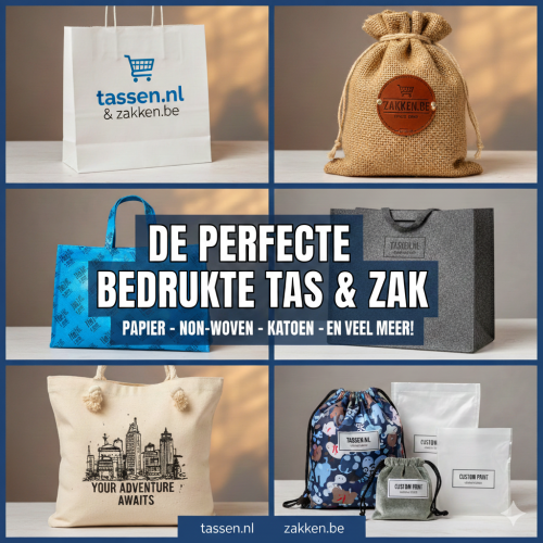 Tassen.nl: Uw leverancier van tassen - bedrukt of onbedrukt