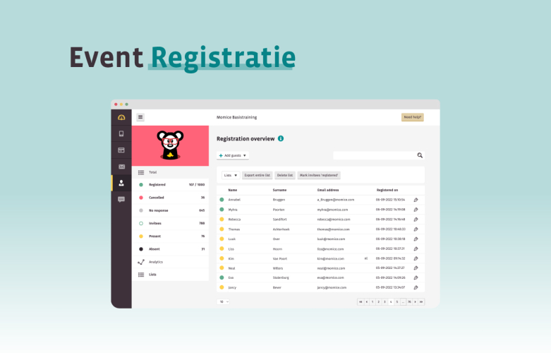 Event registratie