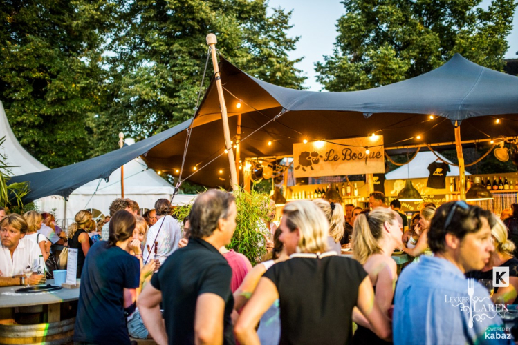 Flextent Zwart met Houten palen