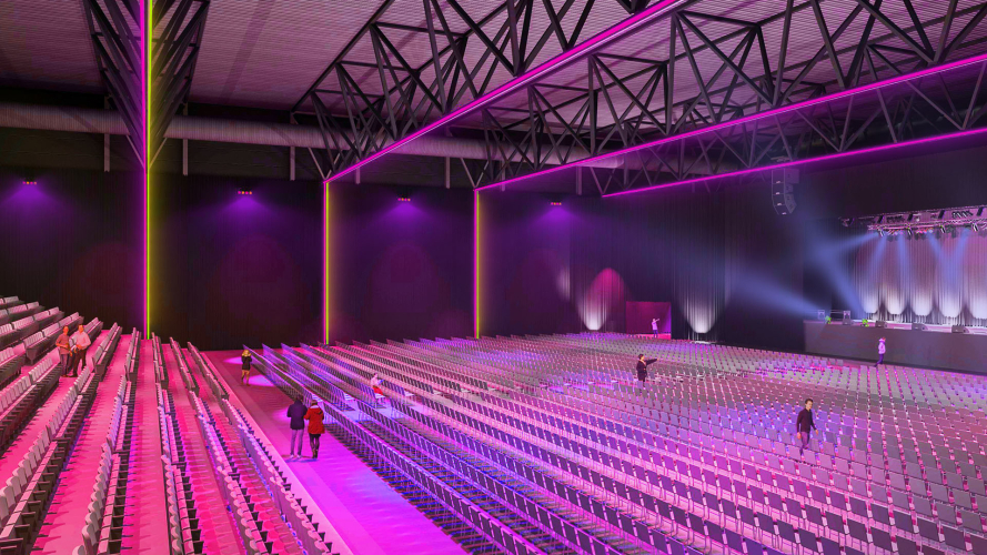 De MAINSTAGE entertainmenthal leeg
