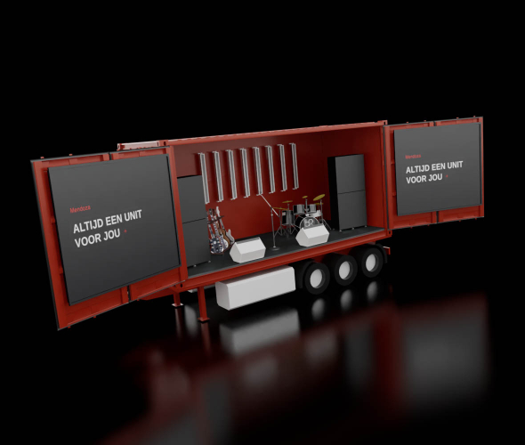 Podium container, pop-up podia