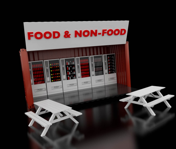 Onbemande kraam, stand alone kraam, pop-up store 