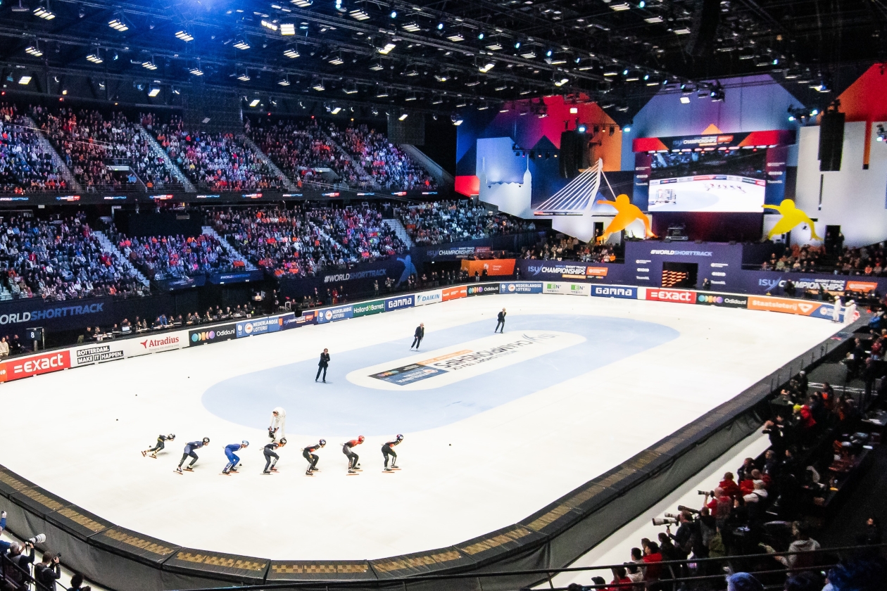 ISU shorttrack 2024 IJsbaan in Ahoy