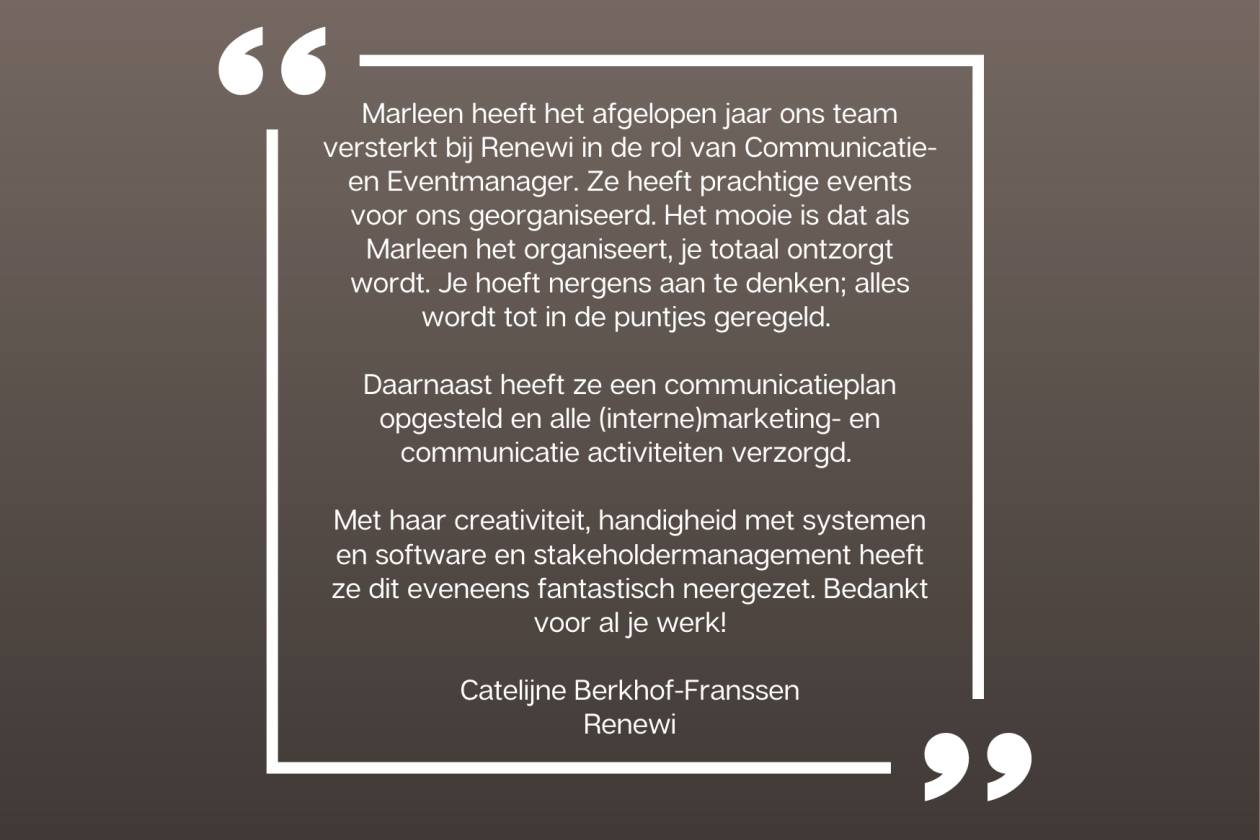 Aanbeveling Renewi Nederland | Communicatie & Event Manager