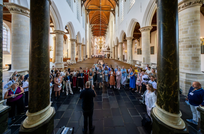 Groep in Grote Kerk Delft