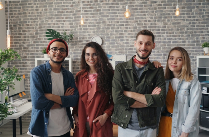 Vrolijke collega's