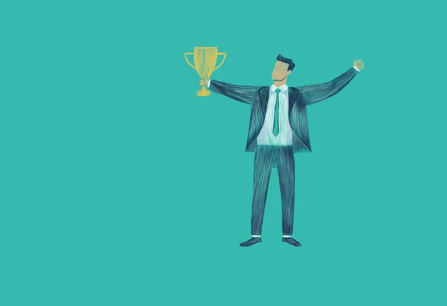 Illustratie persoon met award