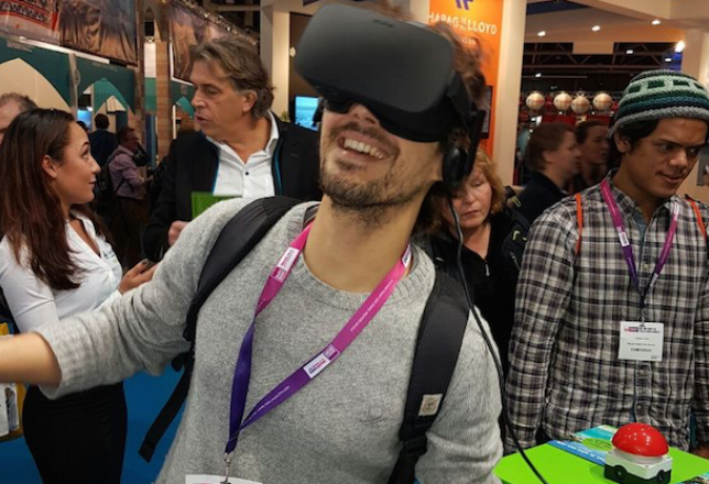 Virtual Reality Oculus Rift op beursstand