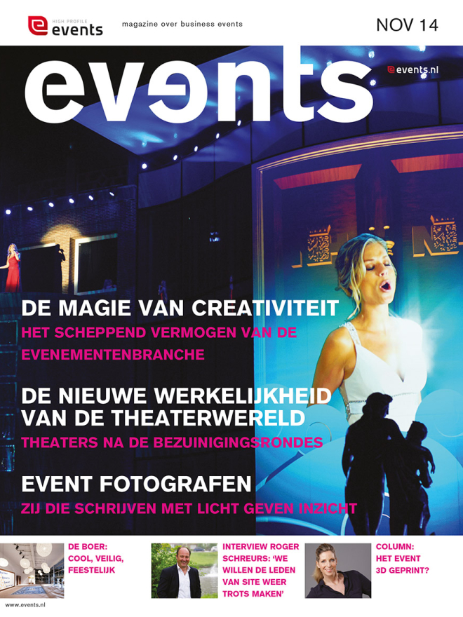 Creativiteit, cover Events magazine 