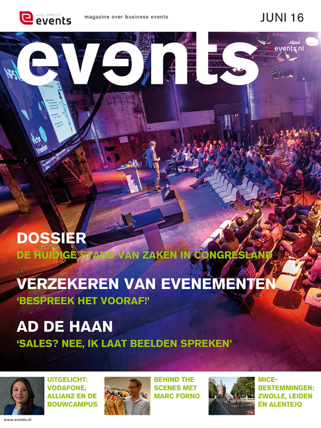 Verzekeren evenementen, cover Events magazine