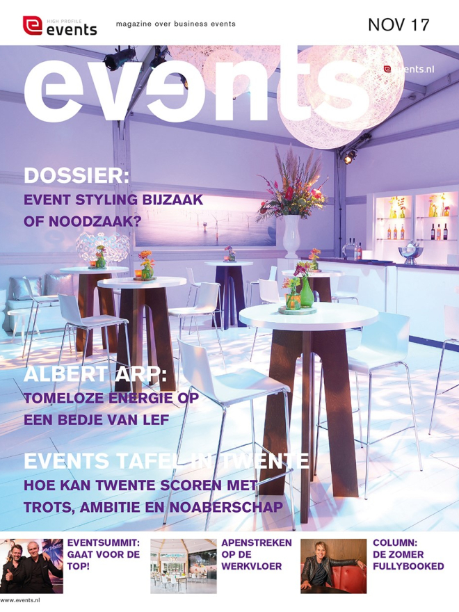Event styling, cover Events magazine 